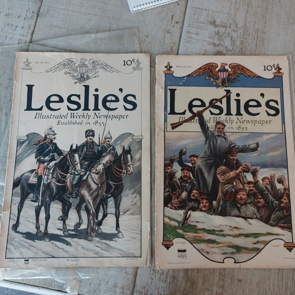 Two Editions of Leslie's Illustrated Weekly Newspaper
